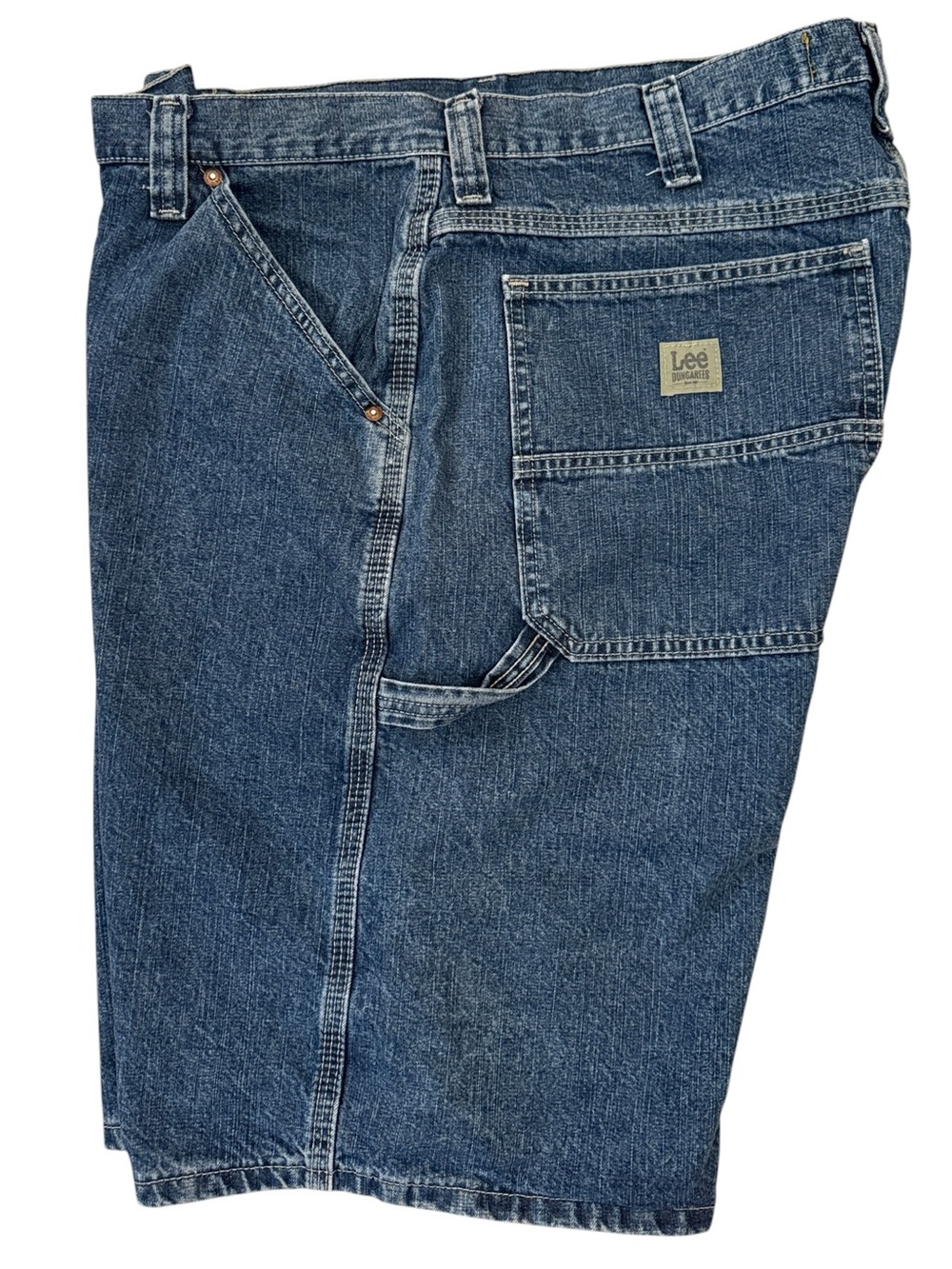 Lee Dungarees Carpenter Jean Shorts 38L Y2K Baggy Skater Fits 36x12 Medium Blue - Picture 6 of 15